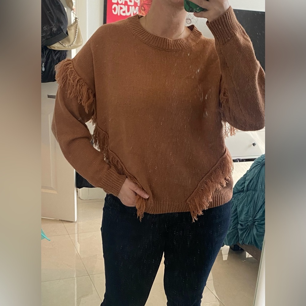 Fringe‎ trim sweater - Picture 7 of 8